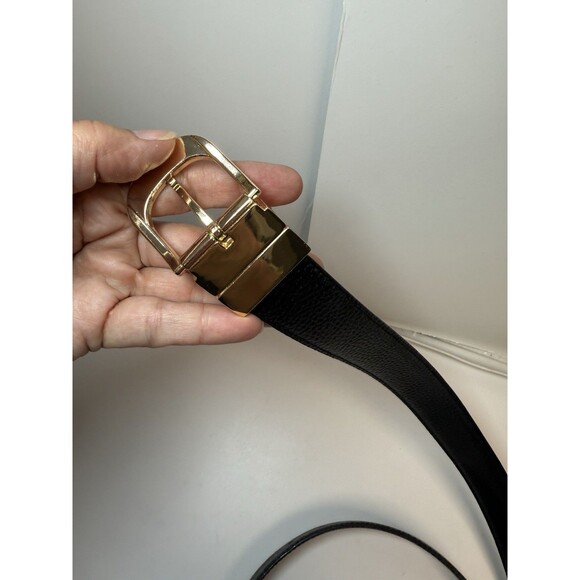 Michael Kors Genuine Leather Cambodia Black Logo/Solid Reversable Belt Sz L New - Picture 7 of 7